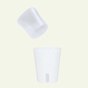 Samozavlažovací květináč s průhlednou vložkou - černý